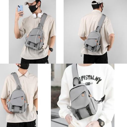 Crossbody Unisexe Avec Sortie Usb Et Design Moderne Multifonction ,tendance thumbnail 3