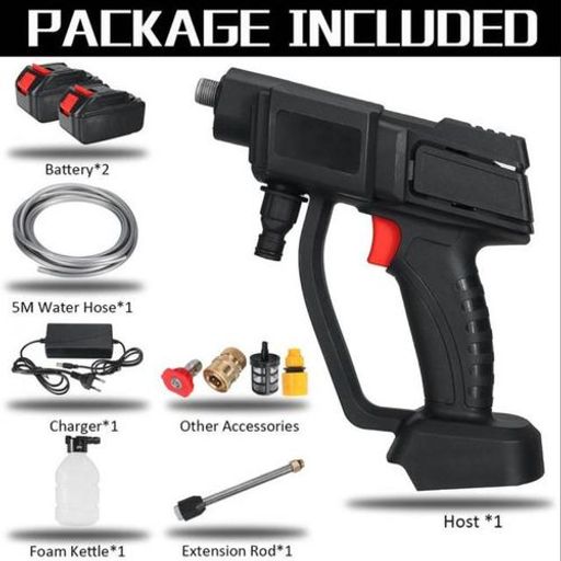 Pistolet Nettoyeur Haute Pression Sans Fil 2 Batteries Voiture thumbnail 2