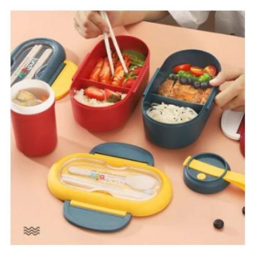 Coffret Déjeuner Avec Tasse À Soupe Et 2 Cuillères Et Fourchettes, Pratique .. thumbnail 2