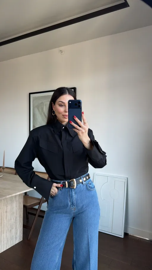 Chemise Victoria – Noir Intense thumbnail 2
