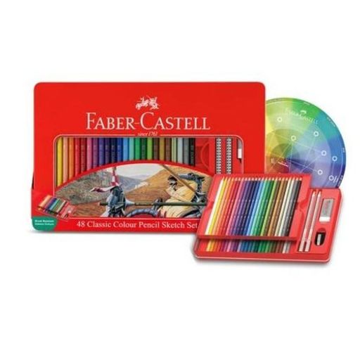 Boîte Métal 48 Crayons De Couleur – Ensemble De Croquis Et Dessin thumbnail 2