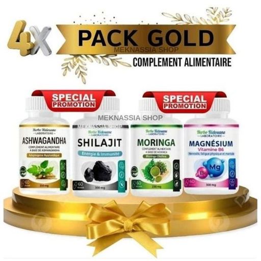 Pack 4 Compléments Alimentaires – Shilajit, Ashwagandha, Magnésium Et Moringa (60 Gélules) thumbnail 1