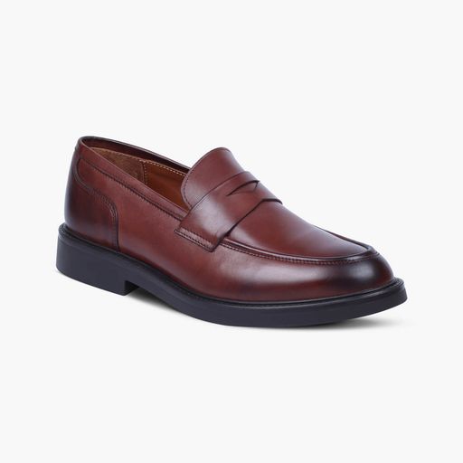 Mens Brown Leather Loafers thumbnail 2