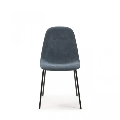 Pack Renne – Lot De 6 Chaises De Séjour En Tissu Bleu & Métal Noir thumbnail 2