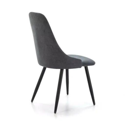 Pack Mani – Lot De 6 Chaises De Salle À Manger En Tissu Gris Foncé & Métal Noir thumbnail 3