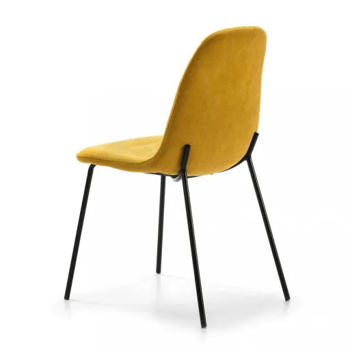 Pack Arthur – Table En Pierre Frittée Effet Marbre & 4 Chaises Renne Jaune thumbnail 3