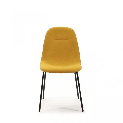 Pack Arthur – Table En Pierre Frittée Effet Marbre & 4 Chaises Renne Jaune thumbnail 2
