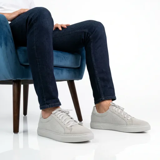 Deno – Baskets Hommes En Blanc thumbnail 8