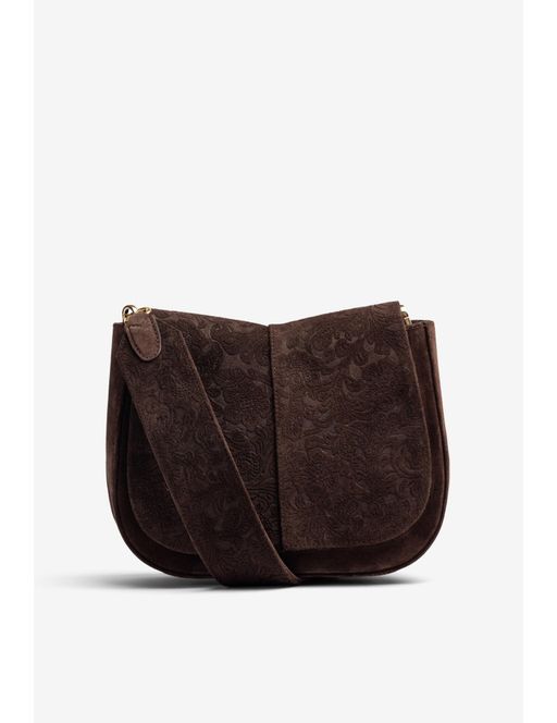 Sac De Taille Moyenne En Daim Gravé thumbnail 1