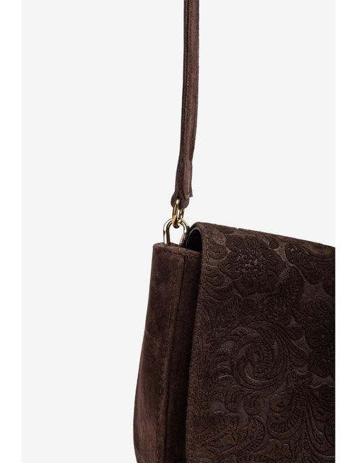 Sac De Taille Moyenne En Daim Gravé thumbnail 4