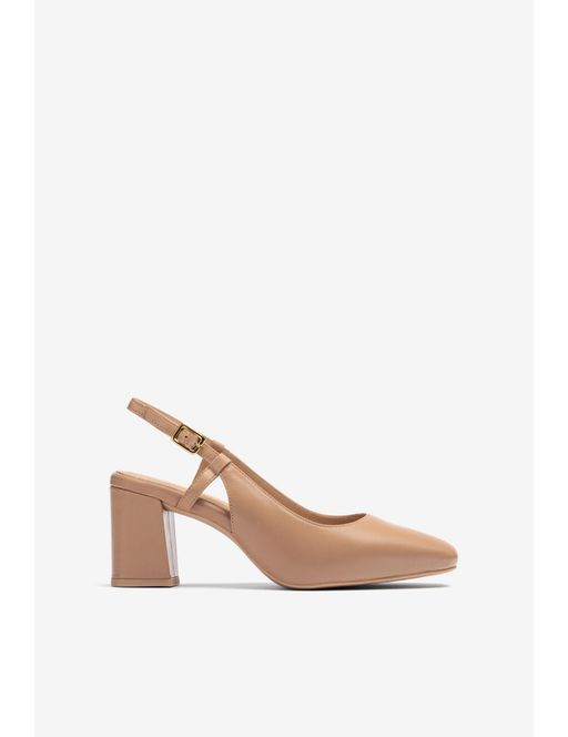 Escarpins Ouverts Avec Plateforme Intérieure En Cuir thumbnail 4