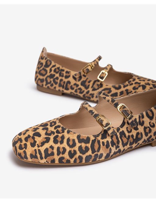 Ballerines Avec Double Boucles En Cuir Imprimé thumbnail 4