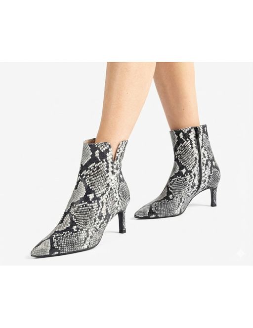 Bottines À Pointe Fine En Cuir Imprimé Reptile thumbnail 1