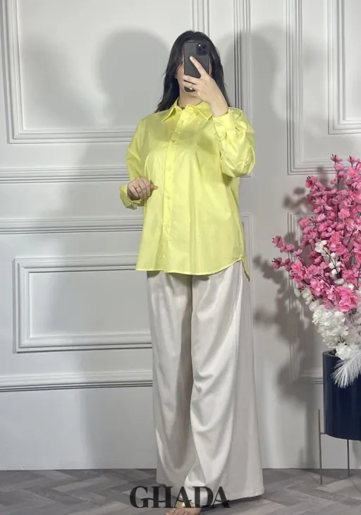 Chemise Jaune À Strass thumbnail 2