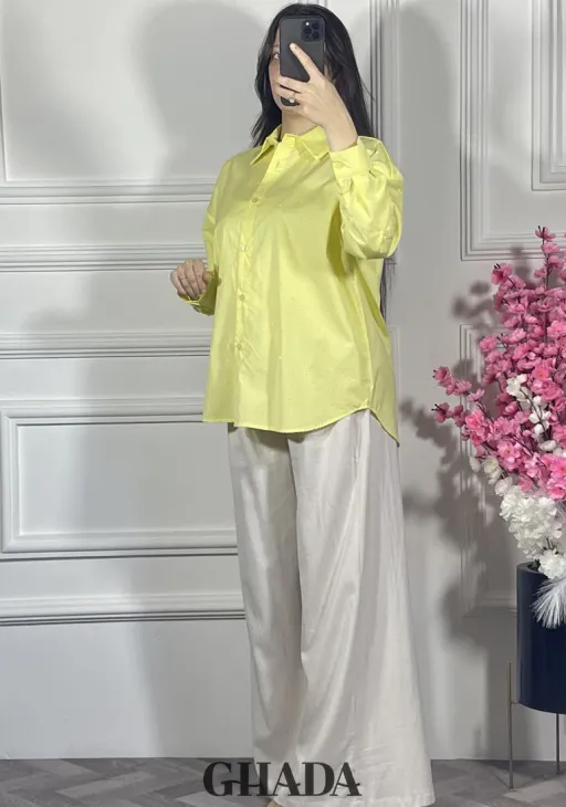 Chemise Jaune À Strass thumbnail 1
