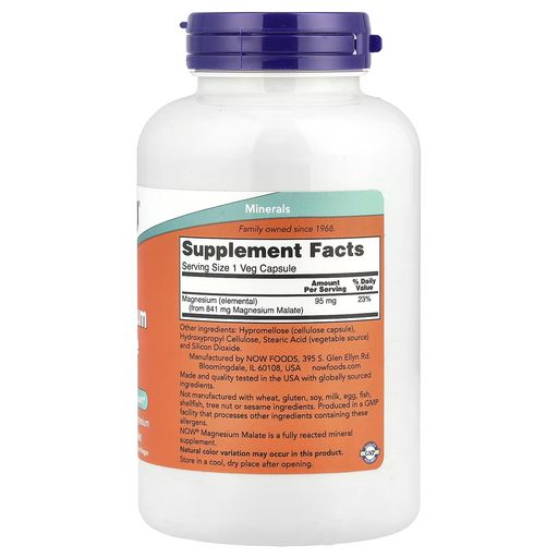 Magnesium Malate Caps, 95 Mg, 180 Veg Capsules thumbnail 2