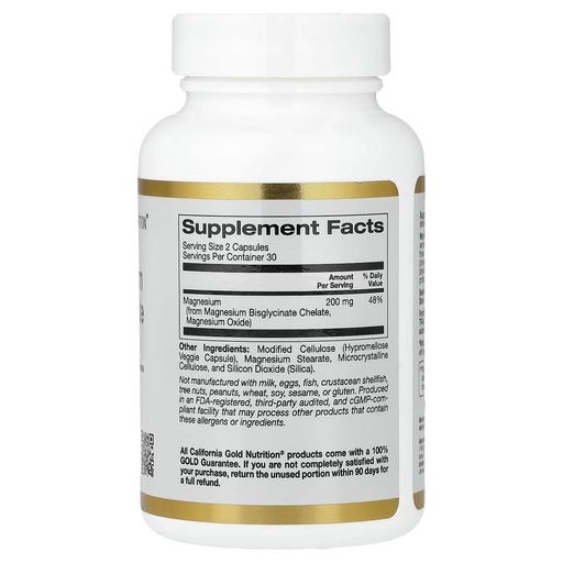 Magnesium Bisglycinate Chelate, Albion Traacs®, 60 Veggie Capsules (100 Mg Per Capsule) thumbnail 2