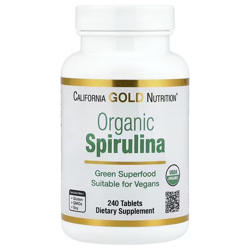 Organic Spirulina, 240 Tablets (500 Mg Per Tablet) thumbnail 1