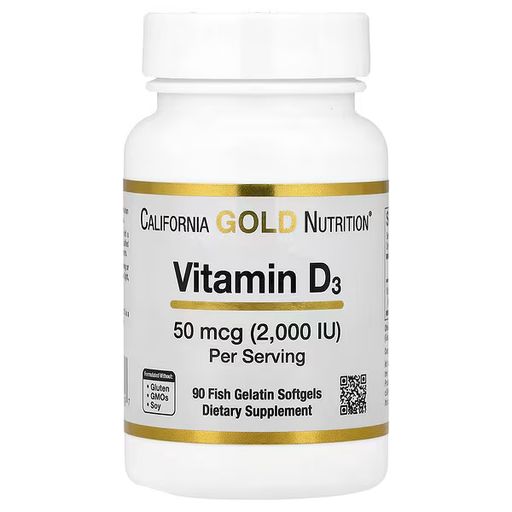 Vitamin D3, 50 Mcg (2,000 Iu), 90 Fish Gelatin Softgels thumbnail 1