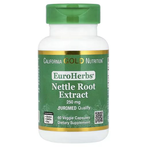 Euroherbs®, Nettle Root Extract, Euromed Quality, 250 Mg, 60 Veggie Capsules thumbnail 1