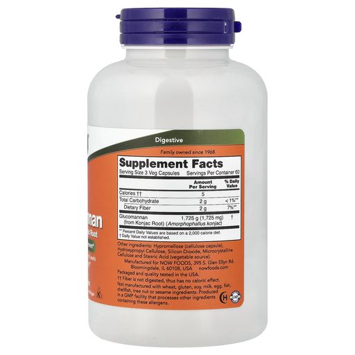 Glucomannane, 575 Mg, 180 Capsules Végétales thumbnail 2