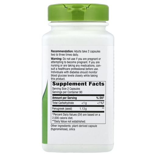 Fenugreek Seed 565 Mg – 180 Vegan Capsules thumbnail 2