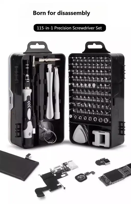 Kit De Tournevis De Précision 115 En 1 Pour Réparation Téléphone, Pc Et Électronique thumbnail 1