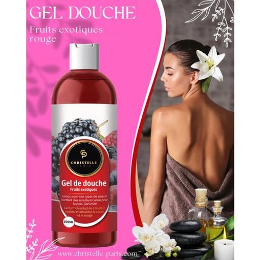 Gel Douche Fruits Exotiques Rouge Corps Et Cheveux 2 En 1 - 97% Origine Naturelle - Doux - Peaux Sensible thumbnail 2