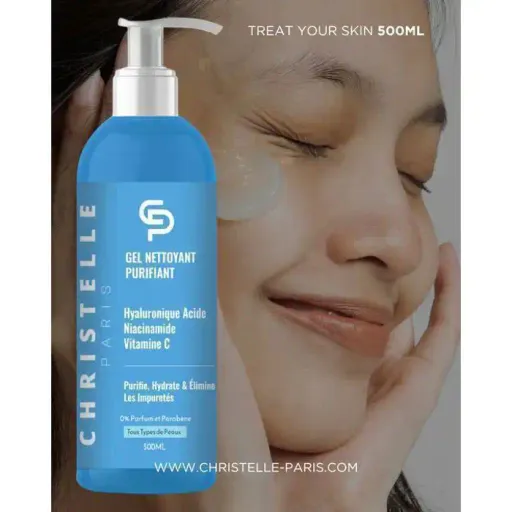 Gel Nettoyant Hydratant - Vitamine C, Niacinamide Et Hyaluronique Acide Pour Le Visage Sans Parfum Sans Paraben, 500 Ml thumbnail 2