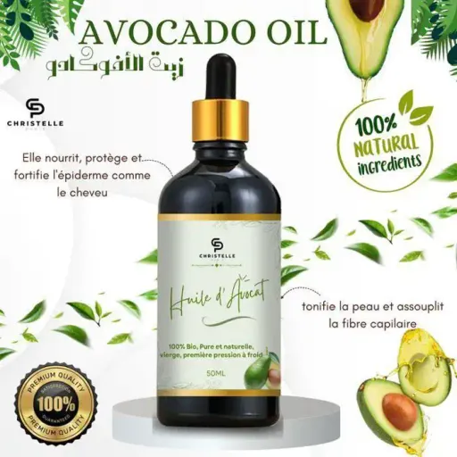 Huile D'avocat Bio Soin Visage Et Corps Lisse Le Contour Des Yeux Stop Les Rides Réduit Les Vergetures 100% Naturel, thumbnail 1