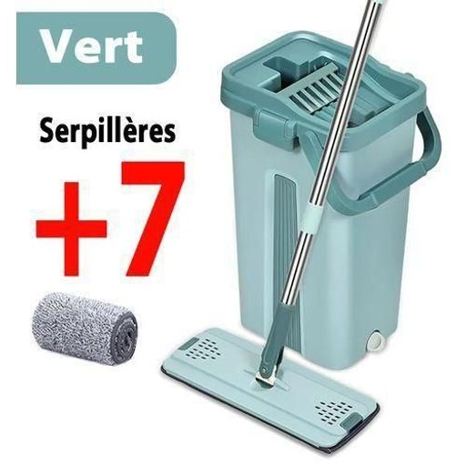 Serpillère Plate Avec Seau À Double Compartiment 7 Recharges thumbnail 2