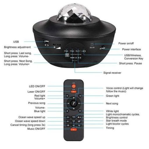 Projecteur De Galaxie Avec Télécommande Et Bluetooth thumbnail 2