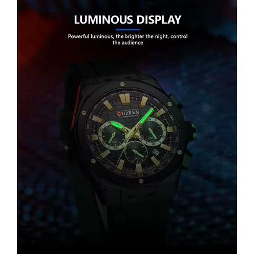 Montre-bracelet Étanche Chronographe Date - Montre Militaire Haut Silicone thumbnail 2
