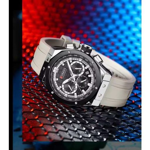 Montre-bracelet Étanche Chronographe Date - Montre Militaire Haut Silicone thumbnail 1