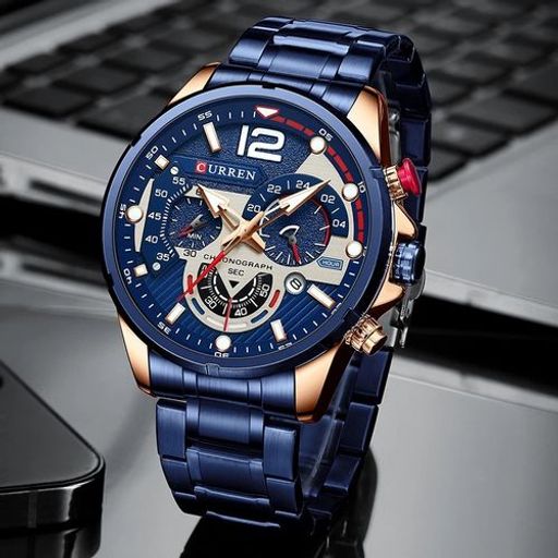 Montre Pour Homme En Acier, Chronographe Et Lumineuse thumbnail 1