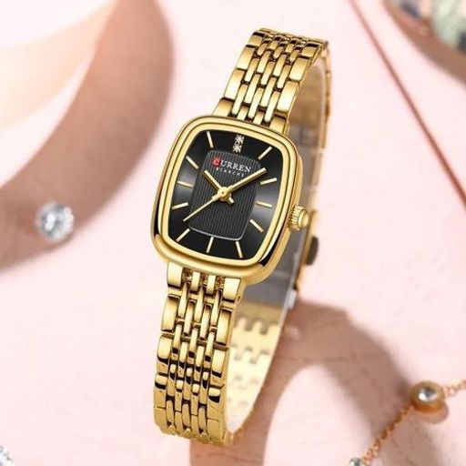 Montre À Quartz Pour Femme, Simple Et Élégante, Cadran Carré Localité, Bracelet En Acier thumbnail 1