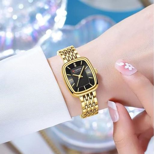 Montre À Quartz Pour Femme, Simple Et Élégante, Cadran Carré Localité, Bracelet En Acier thumbnail 2