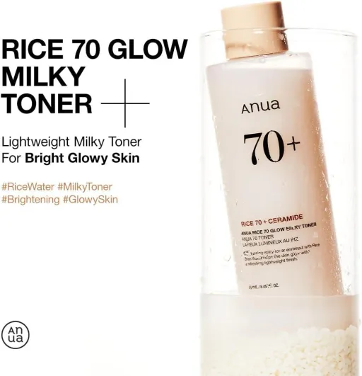 Anua Rice 70 Glow Milky Toner - 250ml thumbnail 2