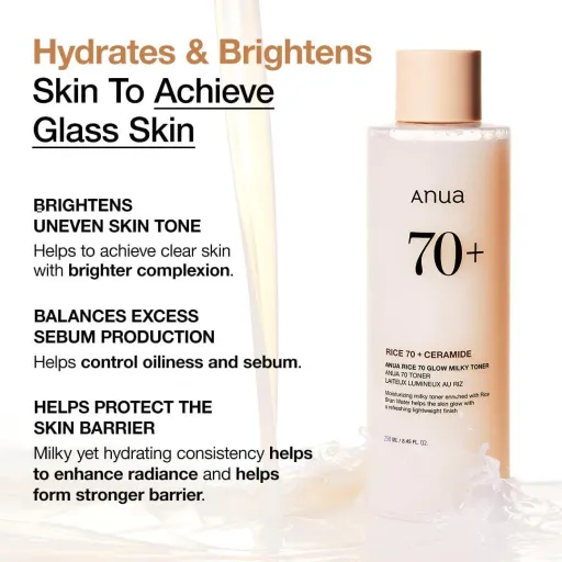 Anua Rice 70 Glow Milky Toner - 250ml thumbnail 3
