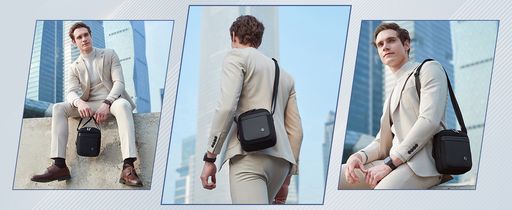 Sac bandoulière compact avec fermeture éclair et poche extérieure thumbnail 4
