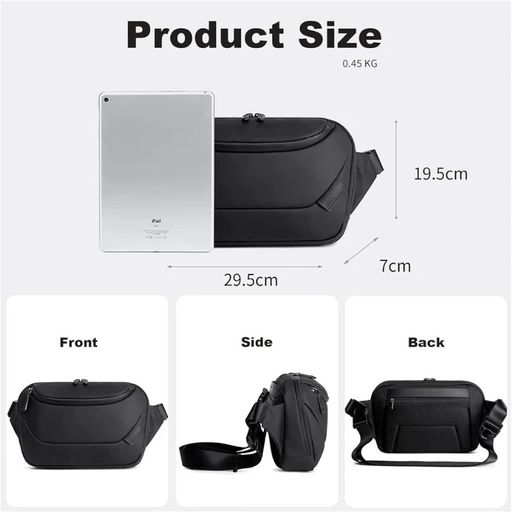 Sac bandoulière décontracté à forme arrondie avec fermeture éclair thumbnail 3