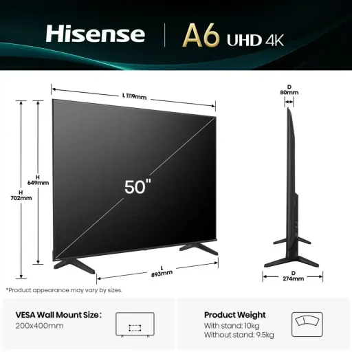 Téléviseur Led 50 – Modèle 50a6q thumbnail 2