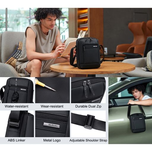 Sac Bandoulière Utilitaire En Nylon Avec Fermeture Éclair Pour Usage Quotidien thumbnail 4