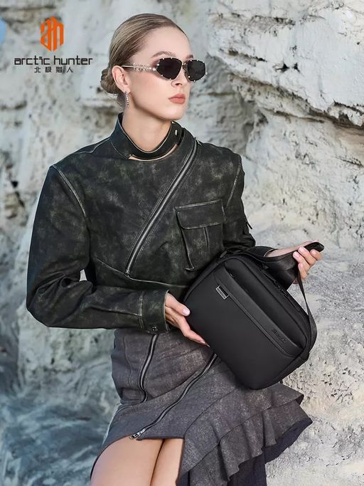 Sac bandoulière avec structure semi-structurée et fermeture éclair pratique thumbnail 2