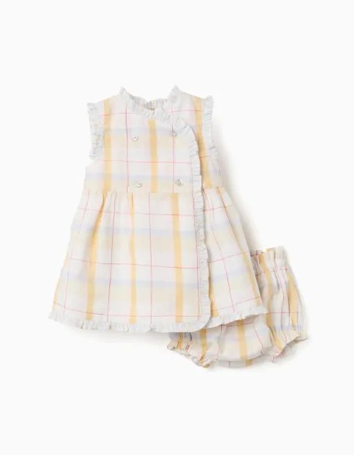 Cotton Bodysuit And Romper Set B&s For Newborn Girls, Yellow/beige thumbnail 1