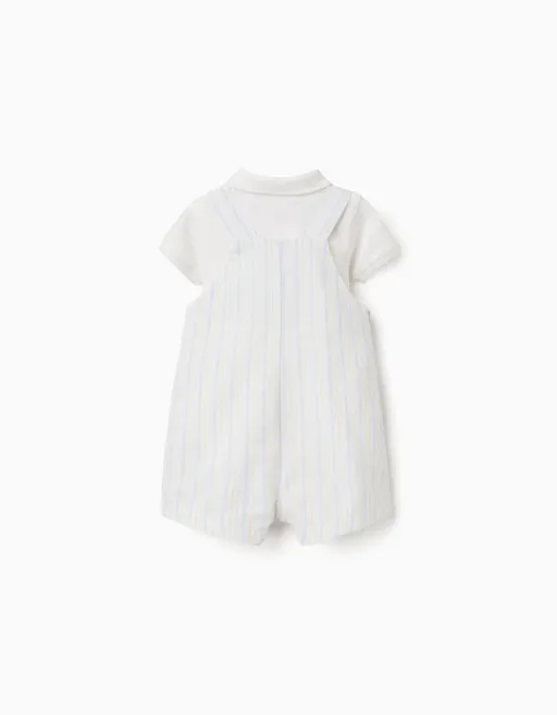Cotton Bodysuit + Striped Shorts B&s For Newborns thumbnail 1
