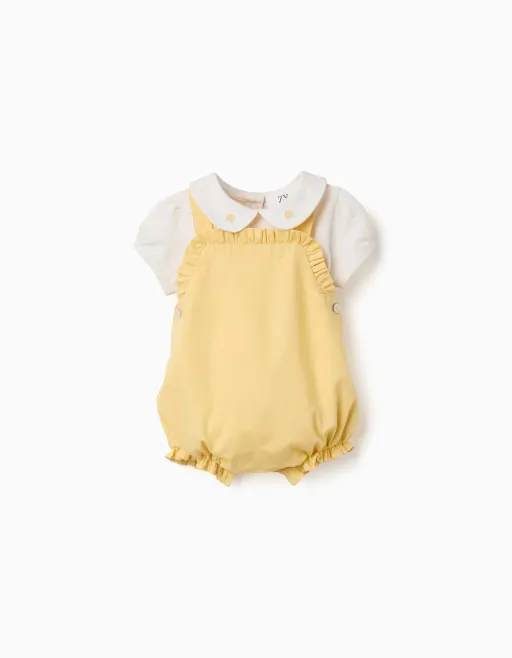 2-in-1 Jumpsuit In Cotton And Linen For Newborn Boy thumbnail 1