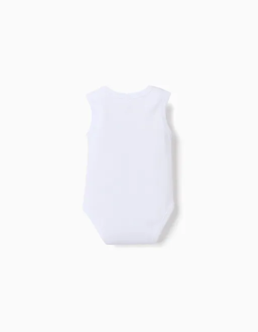 Pack Of 4 Plain Sleeveless Bodysuits For Newborns And Babies thumbnail 2