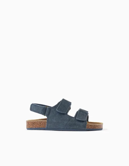 Suede Footbed Sandals With Cork Insole For Baby Boys thumbnail 2
