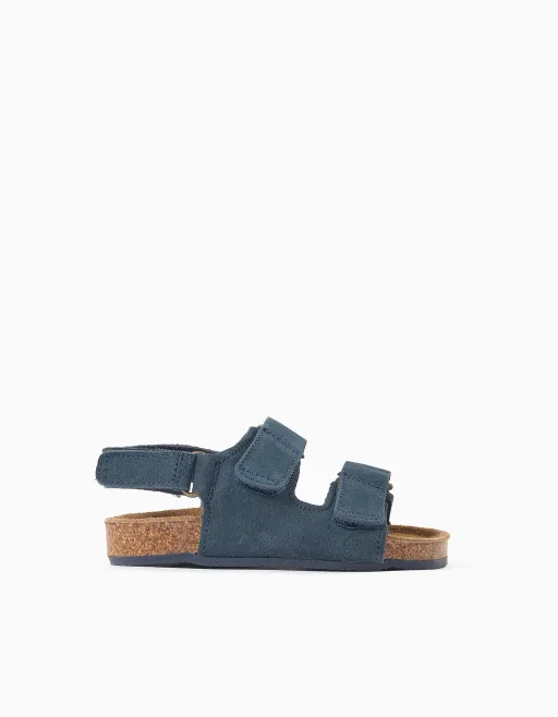 Suede Footbed Sandals With Cork Insole For Baby Boys thumbnail 1